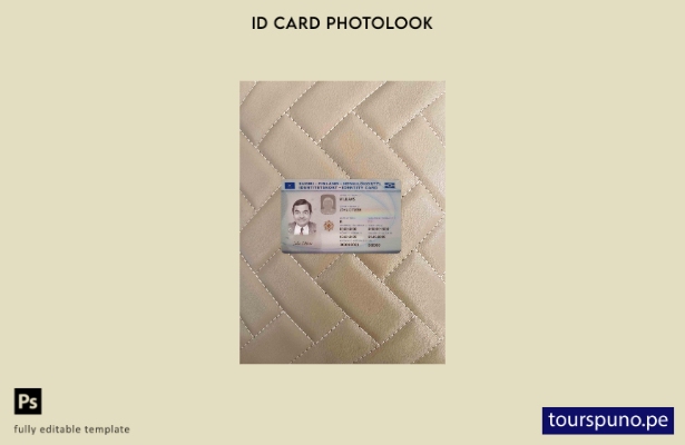 Plantilla FRONTAL lista para imprimir con foto de identificación de Finlandia